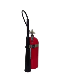Portable fire extinguisher with CO2, 10 lbs, type BC, ULC 10BC, with wall hook. Best for electrical fires.
