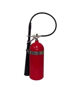 Portable fire extinguisher with CO2, 10 lbs, type BC, ULC 10BC, with wall hook. Best for electrical fires.