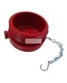 Outer threaded plastic cap for fire department (Siamese) connection, 2.5 inch, with chain for Quebec