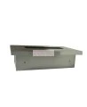 Semi-recessed stainless steel cabinet for 5 lbs powder fire extinguishers. Great for food industry.
