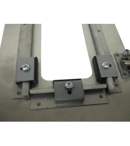 Semi-recessed stainless steel cabinet for 5 lbs powder fire extinguishers. Great for food industry.