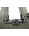 Semi-recessed stainless steel cabinet for 5 lbs powder fire extinguishers. Great for food industry.