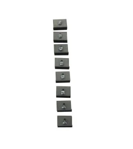 Semi-recessed stainless steel cabinet for 5 lbs powder fire extinguishers. Great for food industry.
