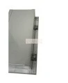Semi-recessed stainless steel cabinet for 5 lbs powder fire extinguishers. Great for food industry.