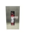 Semi-recessed stainless steel cabinet for 5 lbs powder fire extinguishers. Great for food industry.