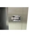 Semi-recessed stainless steel cabinet for 5 lbs powder fire extinguishers. Great for food industry.