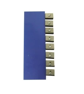 Semi-recessed stainless steel cabinet for 5 lbs powder fire extinguishers. Great for food industry.