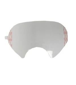 3M clear faceshield sticker cover compatible with 3M 6000 series full facepiece respirators.