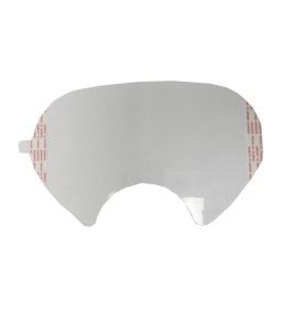 Écran de protection autocollant de couleur claire pour masque complet de protection respiratoire de la série 6000 de 3M.