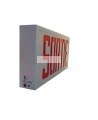 Emergency exit sign in French (“Sortie”), 120V with battery, certified CSA. Steel casing, simple or double face.