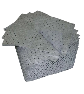 Universal absorbent pads for non-corrosive spills, 15 X 18 inches, 100 pads/package.