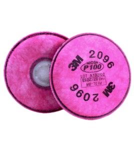 Filtre P100 contre les concentrations nuisibles de gaz acides. Homologué NIOSH. Vendu à la paire.