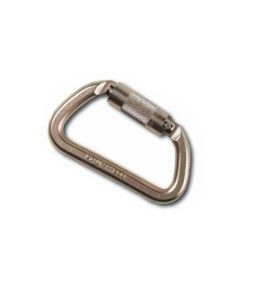 Dentec's semi-automatic self-locking D-shaped carabiner. ¾