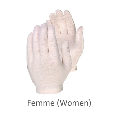 Interlock cotton inspector gloves for women 