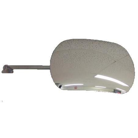 Miroir convexe rectangulaire sur bras ajustable, en acrylique, à champ de vue de 160 degrés.