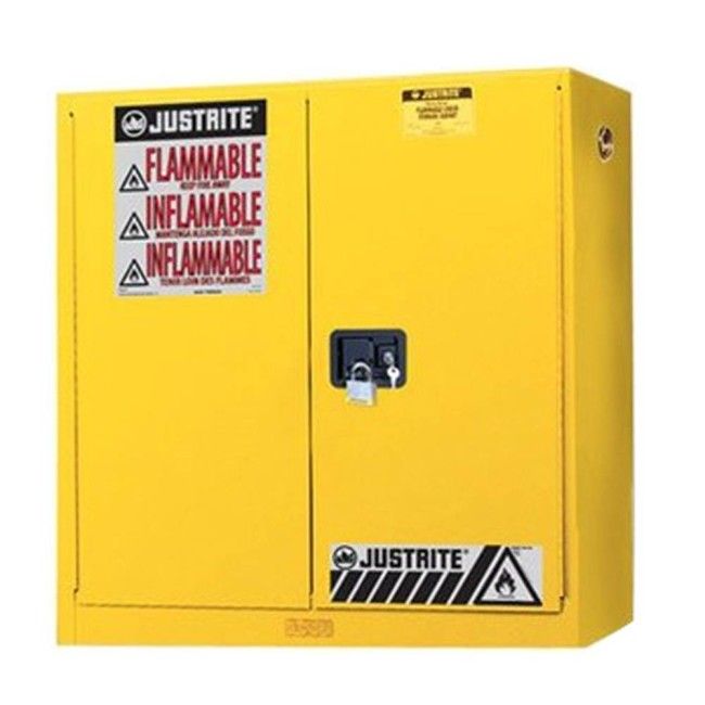 Armoire murale 20 gallons US (76 L) pour liquides inflammables, certifiée FM, NFPA et OSHA. Armoire murale 20 gallons US (76 L) pour liquides inflammables, certifiée FM, NFPA et OSHA.