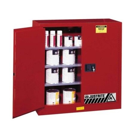 Armoire de 20 gallons (76 L) pour liquides combustibles, certifiée FM, NFPA, OSHA et IFC.