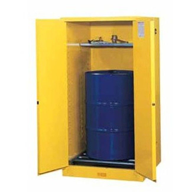 Armoire verticale pour barils de 55 gallons US (208 L), certifiée FM, NFPA, OSHA. Armoire verticale pour barils de 55 gallons US (208 L), certifiée FM, NFPA, OSHA.