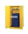 Vertical storage cabinet for drums of 55 US gallons (208 L), FM, NFPA, OSHA-approved.