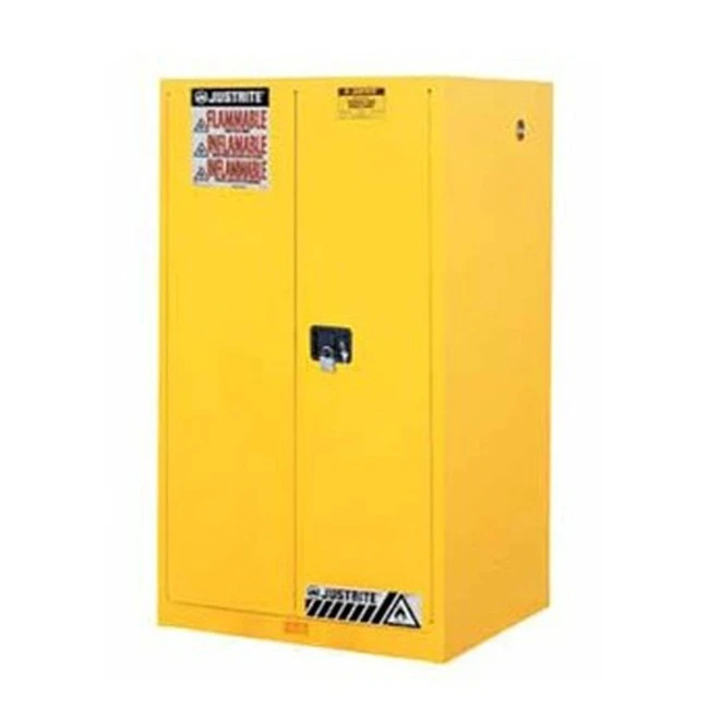 Flammable liquids storage cabinet, 60 US gallons (227 L), FM, NFPA, OSHA-approved.