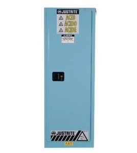 Armoire verticale compacte pour liquides acides et corrosifs. Capacité 22 gallons US (83 L). Approuvée FM.