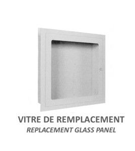 Replacement acrylic panel for recessed fire hose cabinet, 26 inches x 26 inches  