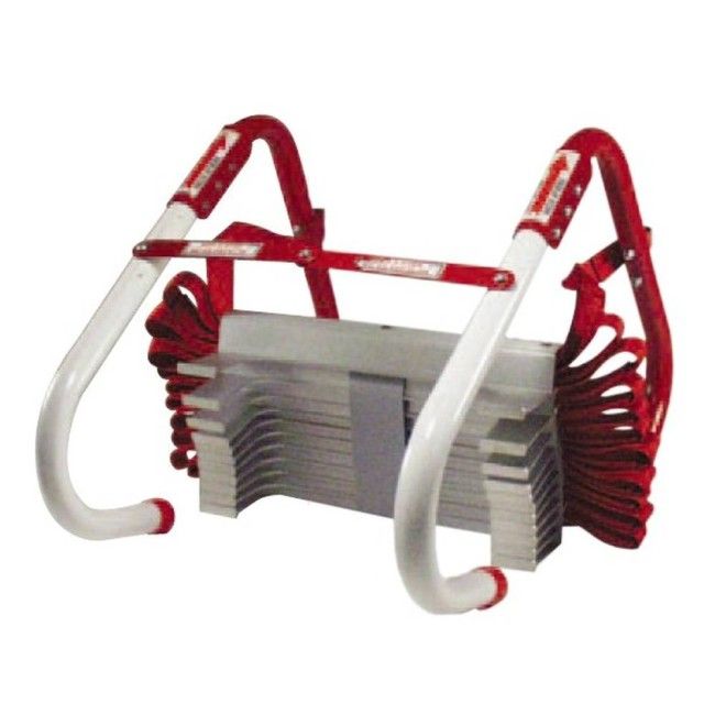 Foldable emergency escape ladder, 4 meters (13 feet), for 2-storey buildings. Foldable emergency escape ladder, 4 meters (13 feet), for 2-storey buildings.