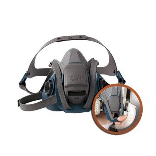 3M Quick Latch NIOSH approved respirator. Lightweight and comfortable. Filter & cartridge not included. Small 3M Quick Latch NIOSH approved respirator. Lightweight and comfortable. Filter & cartridge not included. Small