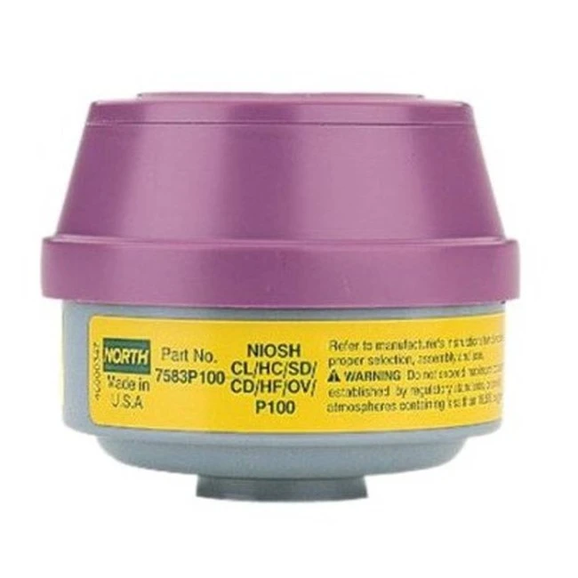 Cartouche combinée contre vapeur organique/gaz acide pour protection respiratoire North série 5400, 7600 & 7700. Vendu par paire
