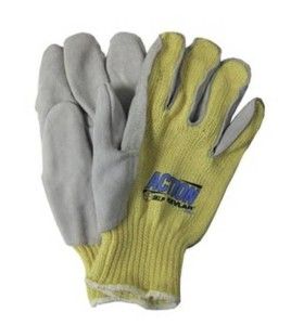 Gants anti-coupure de niveau A5 Action en tricot de  Kevlar et cuir fendu Taille S à XL Vendu à la paire