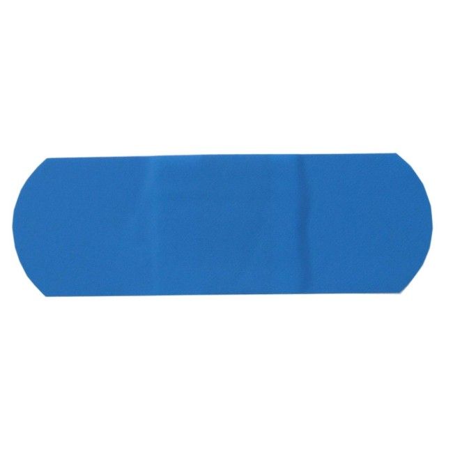 Pansements en plastique bleu détectables, 2.5 x 7.5 cm (1 x 3 po), 100/bte. Pansements en plastique bleu détectables, 2.5 x 7.5 cm (1 x 3 po), 100/bte.
