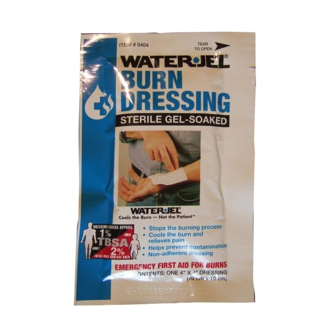 Water Jel sterile burn dressing, individually packed, 4 x 4 in. Water Jel sterile burn dressing, individually packed, 4 x 4 in.