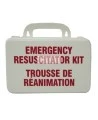Trousse de réanimation (RCR) dans un boîtier en plastique.