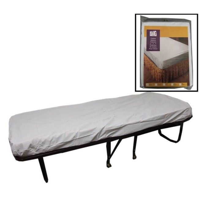 Couvre-matelas housse en vinyle blanc, pour lit d'une place. Couvre-matelas housse en vinyle blanc, pour lit d'une place.