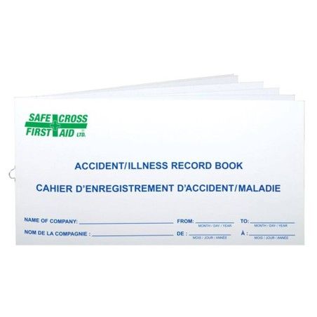 Livret pour registre d'accidents, incidents et maladies au travail, pour premiers soins.