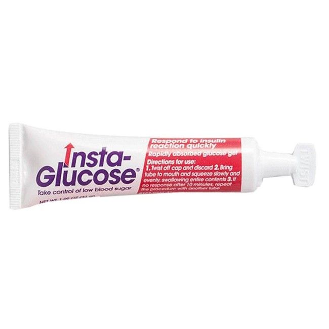 Glucose gel for treating hypoglycemia (insulin shock), 31 g. Glucose gel for treating hypoglycemia (insulin shock), 31 g.