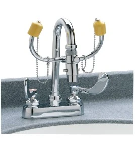 Faucet eyewash station for laboratories, certified ANSI Z358.1-2009.