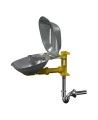 Bradley wall-mounted Halo eye wash with stainless steel bowl and dust cover, tailpiece and P-trap, certified ANSI Z358.1-2009.
