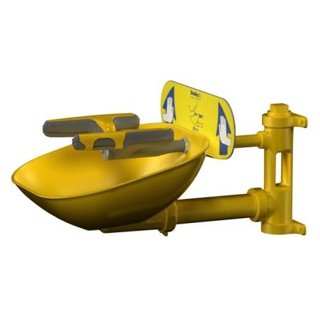 Bradley wall-mounted Halo eye/face wash with plastic bowl, certified ANSI Z358.1-2009.