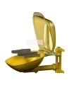 Bradley wall-mounted Halo eye/face wash with plastic bowl and hinged dust cover, certified ANSI Z358.1-2009.