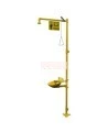 Bradley combination emergency shower and eyewash with plastic bowl, certified ANSI Z358.1-2009.