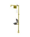 Bradley combination emergency shower and eyewash with steel bowl and dust cover, certified ANSI Z358.1-2009.