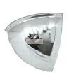Acrylic quarter dome convex mirror, for installation indoors in a 90-degree corner.