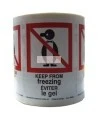 Étiquette "EVITER LE GEL" 2.5 po X 4 po, rouleau de 500. Permets de porter attention au colis lors des périodes hivernales. 