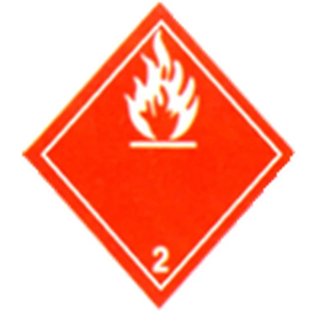 Gaz inflammable, classe 2, Étiquette autocollant 4 po X 4 po, rouleau de 500. Utiliser dans le cadre des procédures SIMDUT.