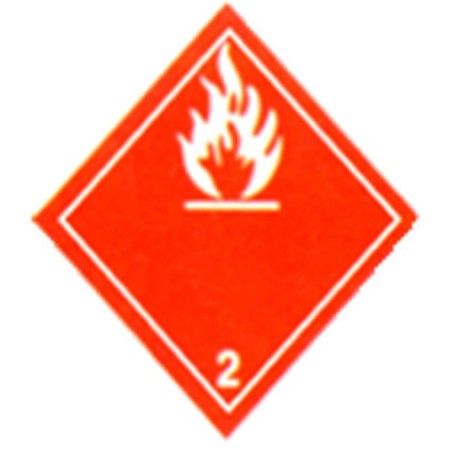 Gaz inflammable, classe 2, Étiquette autocollant 4 po X 4 po, rouleau de 500. Utiliser dans le cadre des procédures SIMDUT.