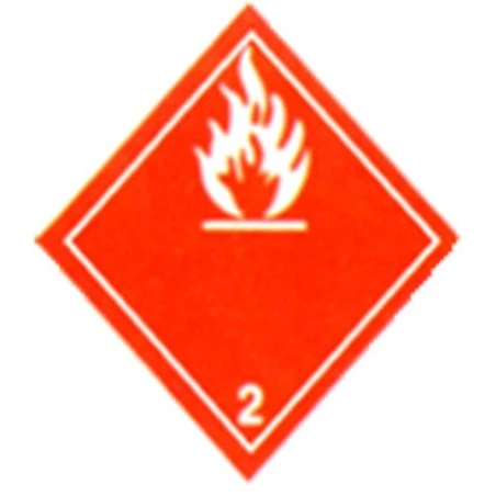 Gaz inflammable, classe 2, Étiquette autocollant 4 po X 4 po, rouleau de 500. Utiliser dans le cadre des procédures SIMDUT.