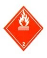 Gaz inflammable, classe 2, Étiquette autocollant 4 po X 4 po, rouleau de 500. Utiliser dans le cadre des procédures SIMDUT.