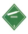 Non-Flammable Gas label, class 2, 4 in X 4 in, rolls of 500. Use under WHMIS procedures.