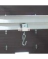 Roller for track of curtain, nylon castors with S hook, riveted castor to steel frame.